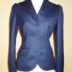 Philosophy di Alberta Ferretti Italian dark blue wool blazer size 6 slim fit